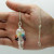 Rock Quartz  Dowsing Pendulum with Seven Chakra Gemstone Tree